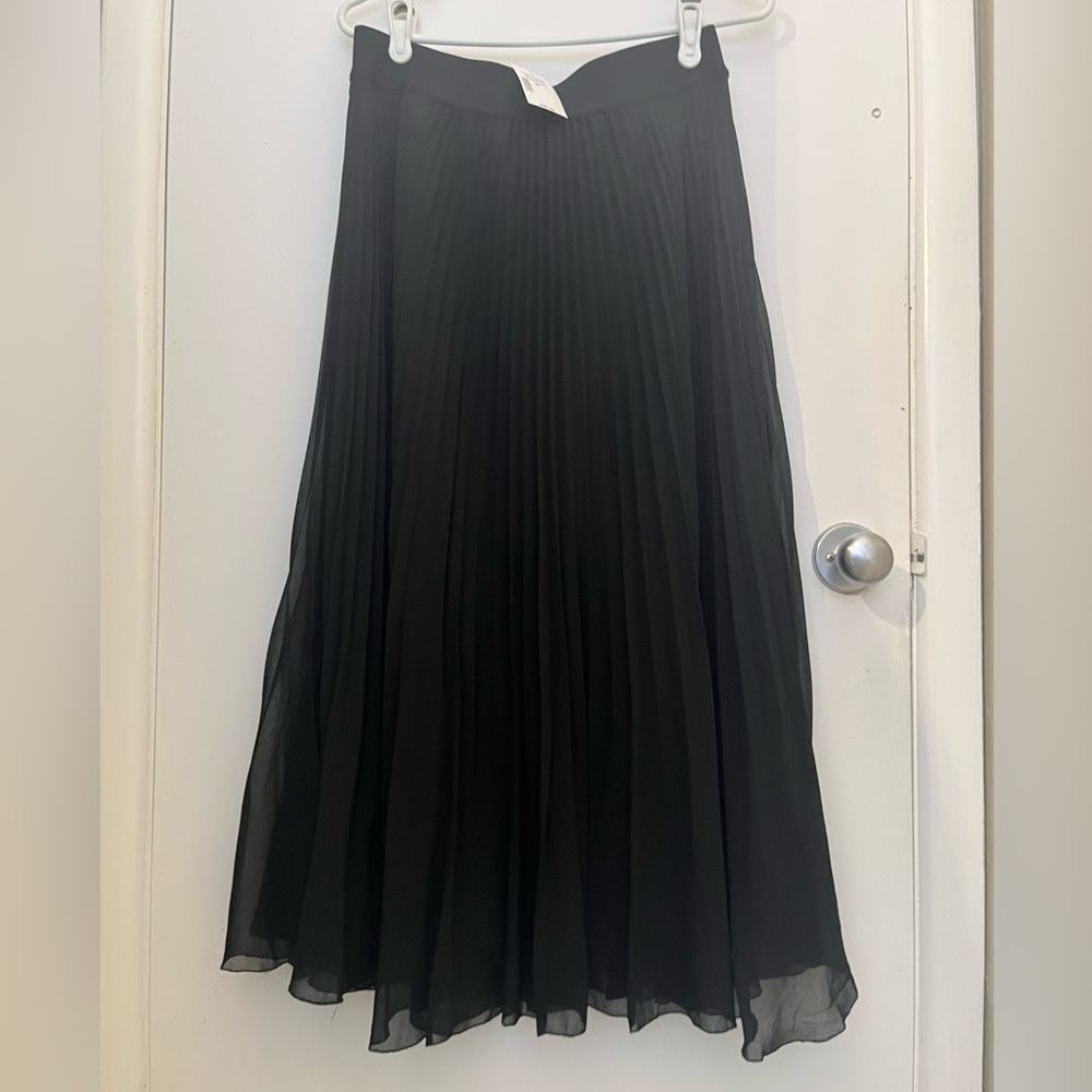 Elegant Black Pleated Skirt